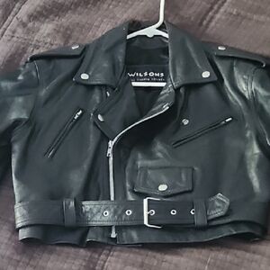 Wilsons Black Leather Jacket Size M